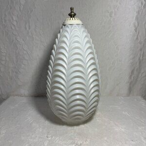 Vintage Mid Century Frosted Draped Glass Lamp Shade Hanging Swag Globe MCM